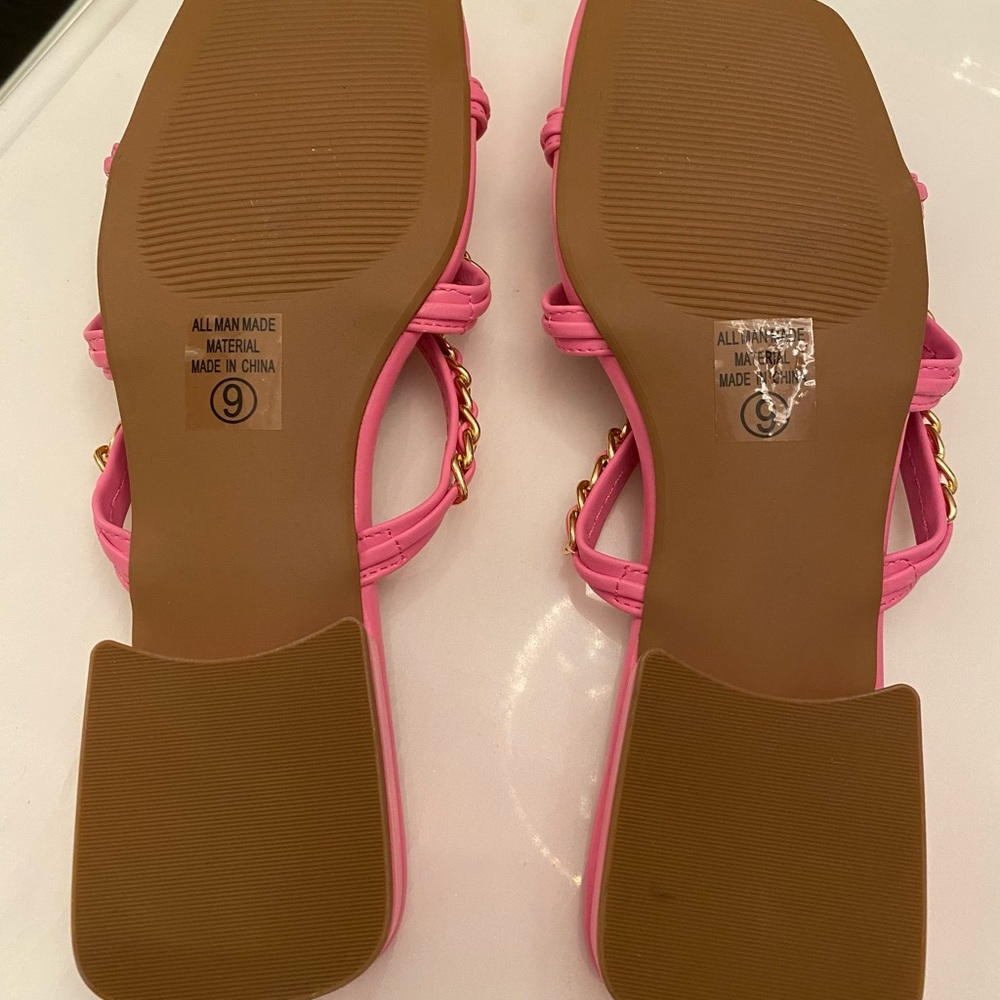 Soda Pink and Gold Chain Sandals - Picture 5 of 5